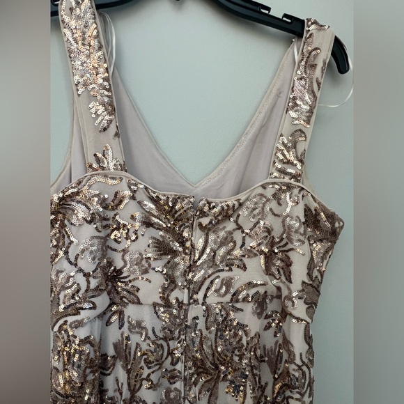 R&M Richards R&M Richards Long Sequin Embellished Column Dress Champagne - Picture 9 of 13